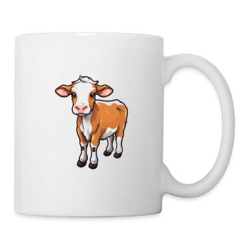 Vache Mignon Dessin Animé Kawaii Aquarelle Animal Animal De Compagnie - Mug blanc - blanc - Droite