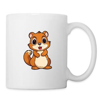 Chipmunk Cute Cartoon Kawaii Watercolor Animal Pet - Mug - white - Right