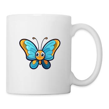 Schmetterling Niedliche Karikatur Kawaii Aquarell Tier Pe - Tasse - Weiß - Rechts