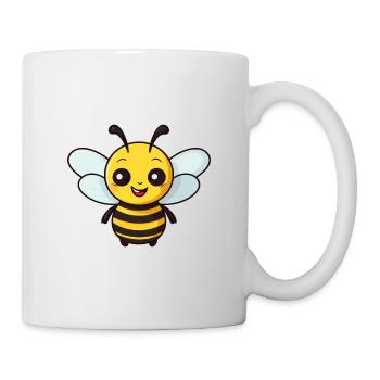 Abeille mignon dessin animé kawaii aquarelle animal animal de compagnie - Mug blanc - blanc - Droite