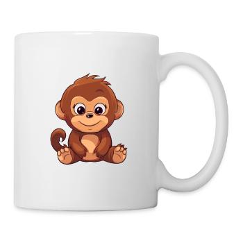 Orang-outan mignon dessin animé kawaii aquarelle Animal Pe - Mug blanc - blanc - Droite