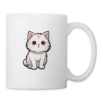 Katze niedliche Karikatur Kawaii Aquarell Tier Haustier - Tasse - Weiß - Rechts