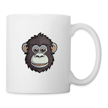 Babouin Mignon Dessin Animé Kawaii Aquarelle Animal De Compagnie - Mug blanc - blanc - Droite