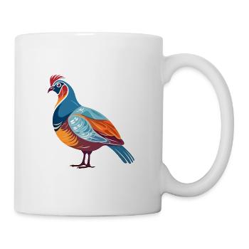 Rebhuhn bunte Aquarell-Karikatur Kawaii Anima - Tasse - Weiß - Rechts