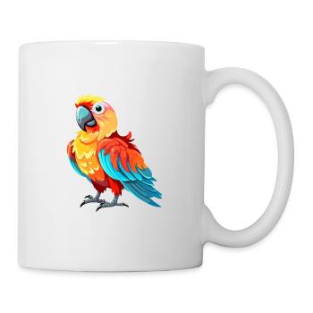 Parrot Colorful Watercolor Cartoon Kawaii Animal - Mug - white - Right