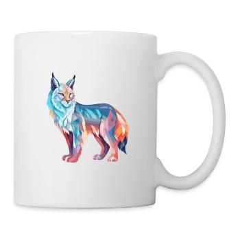 Luchs Buntes Aquarell Cartoon Kawaii Tier - Tasse - Weiß - Rechts