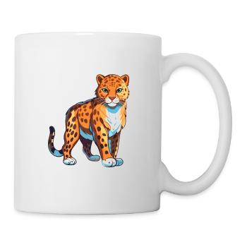 Leopard Colorful Watercolor Cartoon Kawaii Animal - Mug - white - Right