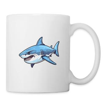 Shark Colorful Watercolor Cartoon Kawaii Animal - Mug - white - Right
