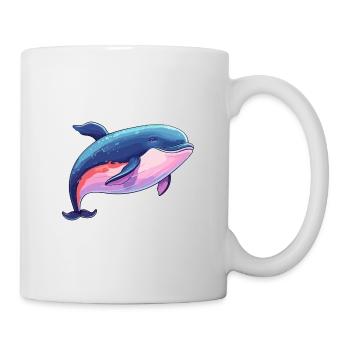 Whale Colorful Watercolor Cartoon Kawaii Animal - Mug - white - Right
