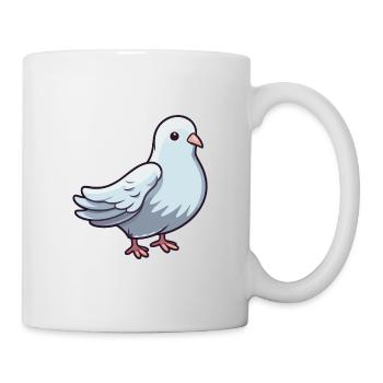 Dove Cute Cartoon Kawaii Watercolor Animal Pet - Mug - white - Right