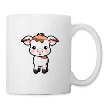 Vache Mignon Dessin Animé Kawaii Aquarelle Animal Animal De Compagnie - Mug blanc - blanc - Droite