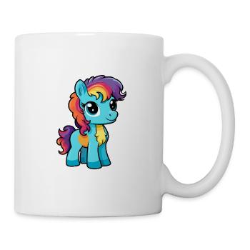 Ponny Mignon Dessin Animé Kawaii Aquarelle Animal De Compagnie - Mug blanc - blanc - Droite