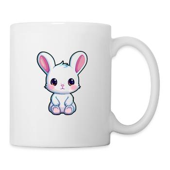 Lapin Mignon Dessin Animé Kawaii Aquarelle Animal De Compagnie - Mug blanc - blanc - Droite