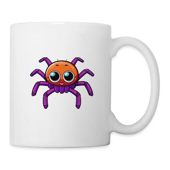 Spinne niedliche Karikatur Kawaii Aquarell Tier Haustier - Tasse - Weiß - Rechts