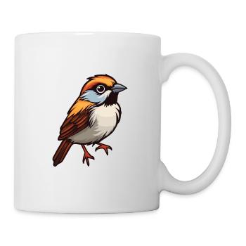 Sparrow Cute Cartoon Kawaii Watercolor Animal Pet - Mug - white - Right