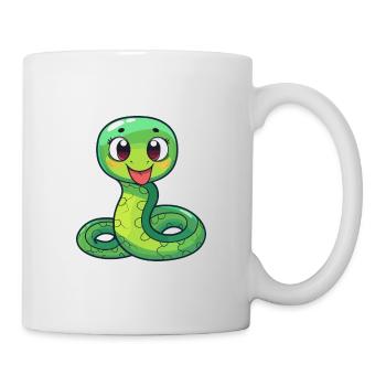 Snake Cute Cartoon Kawaii Watercolor Animal Pet - Mug - white - Right