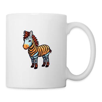 Zebra Cute Cartoon Kawaii Watercolor Animal Pet - Mug - white - Right