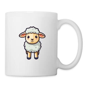 Schaf Niedliche Karikatur Kawaii Aquarell Tier Haustier - Tasse - Weiß - Rechts