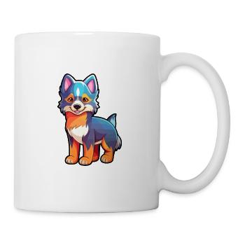 Wolf Cute Cartoon Kawaii Watercolor Animal Pet - Mug - white - Right