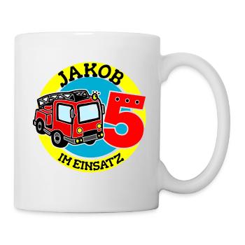 Name Jakob 5. Geburtstag Personalisiert - Tasse - Weiß - Rechts