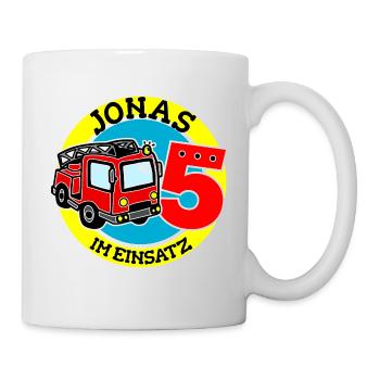 Name Jonas 5. Geburtstag Personalisiert - Tasse - Weiß - Rechts