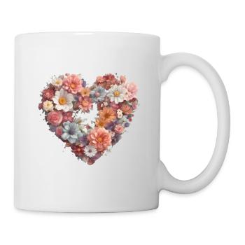 Blumen im Herzen 3 - Tasse - Weiß - Rechts