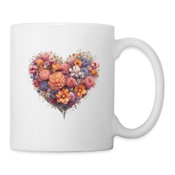 Blumen im Herzen 1 - Tasse - Weiß - Rechts
