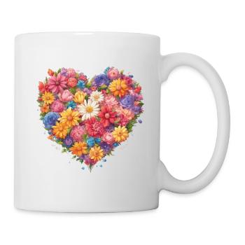 Blumen im Herzen 2 - Tasse - Weiß - Rechts