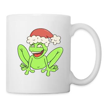 Fröhlicher Weihnachtsfrosch - Tasse - Weiß - Rechts