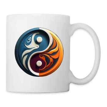 yin yang abstrait, feu et eau, dualité - Mug blanc - blanc - Droite