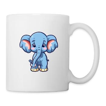 Elefant niedliche Karikatur Kawaii Aquarell Tier Haustier - Tasse - Weiß - Rechts