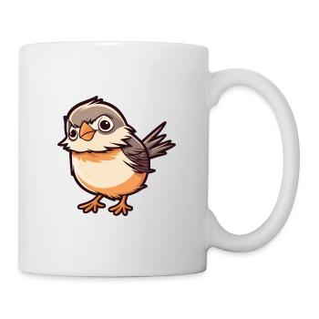 Sparrow Cute Cartoon Kawaii Watercolor Animal Pet - Mug - white - Right