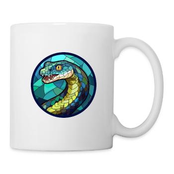 Anaconda Stained Glass Colorful Cartoon Kawaii Ani - Mug - white - Right