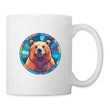 Ours vitrail coloré dessin animé Kawaii Animal - Mug blanc - blanc - Droite
