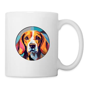 Beagle Hund Buntes Glas Bunte Karikatur Kawaii A - Tasse - Weiß - Rechts