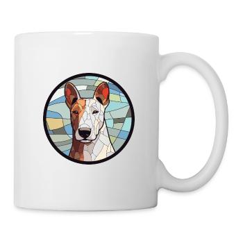 Bullterrier Hund Bunte Karikatur Ka - Tasse - Weiß - Rechts