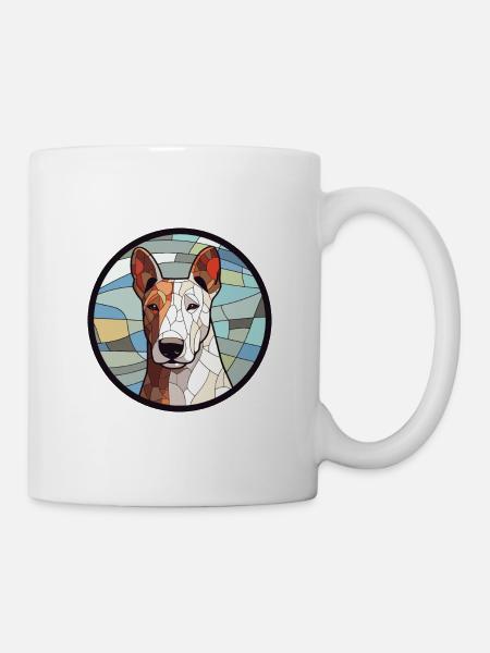Bullterrier Hund Bunte Karikatur Ka - Tasse - Weiß