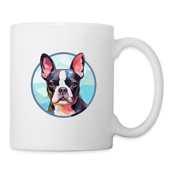 Boston Terrier chien vitrail coloré dessin animé - Mug blanc - blanc - Droite