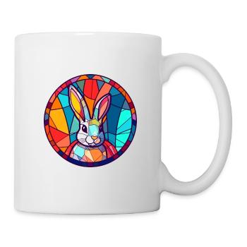 Hasen-Buntglas-Bunt-Cartoon-Kawaii-Tier - Tasse - Weiß - Rechts