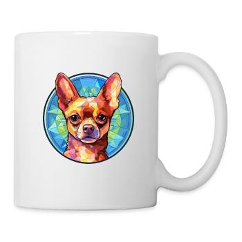Chihuahua Hund Buntes Glas Bunte Karikatur Kawai - Tasse - Weiß - Rechts