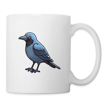 Corbeau mignon dessin animé kawaii aquarelle animal animal de compagnie - Mug blanc - blanc - Droite