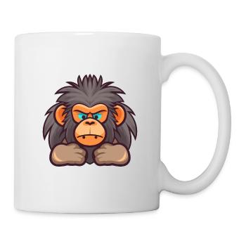 Baboon Cute Cartoon Kawaii Watercolor Animal Pet - Mug - white - Right