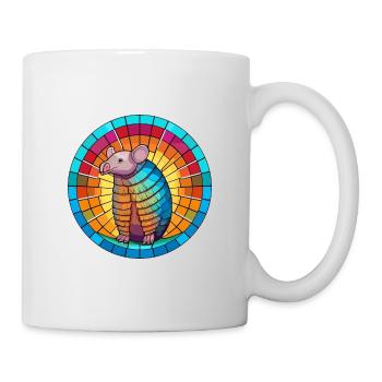 Armadillo Stained Glass Colorful Cartoon Kawaii An - Mug - white - Right