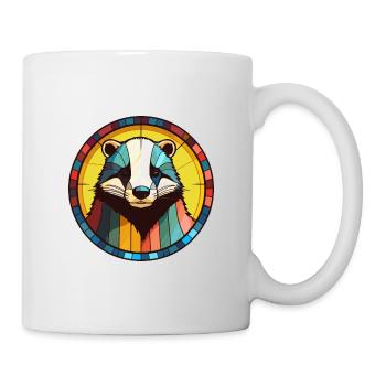 Blaireau vitrail coloré Cartoon Kawaii Anima - Mug blanc - blanc - Droite