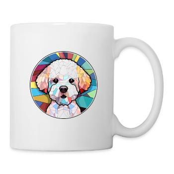 Bichons Frise chien vitrail coloré dessin animé K - Mug blanc - blanc - Droite