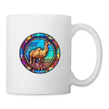 Kamel-Buntglas-Bunt-Cartoon-Kawaii-Tier - Tasse - Weiß - Rechts