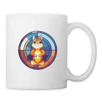Chipmunk Stained Glass Colorful Cartoon Kawaii Ani - Mug - white - Right