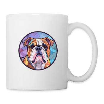Bulldogge Hund Bunte Karikatur Kawaii - Tasse - Weiß - Rechts