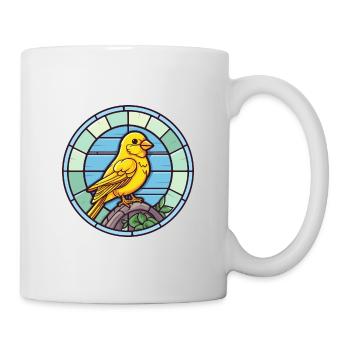 Canary Stained Glass Colorful Cartoon Kawaii Anima - Mug - white - Right