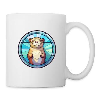 Gopher Stained Glass Colorful Cartoon Kawaii Anima - Mug - white - Right